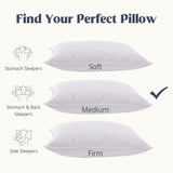 1 x RAW Customer Returns puredown Goose Down Pillow, 100 Hotel Quality Cotton Cover, Standard Size Medium Firmness, Set of 2 - RRP €54.08