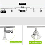 1 x RAW Customer Returns Bojim Adjustable LED Ceiling Spotlights with 6 Spotlights, Ceiling Chandelier Light White 4000K, with 6 Lights GU10 550LM 6W, Modern Chandelier for Bedroom Living Room Kitchen Hallway - RRP €52.99