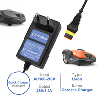 1 x RAW Customer Returns Exmate 28 V 1.3A adapter charger power supply compatible with Husqvarna Automower 105 305 310 315X 405X 415X 420 430X 2016-2022, charger for Gardena 2016 Sileno 2018 lawn mowers - RRP €27.99