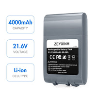 1 x RAW Customer Returns ZEYXINH replacement battery for Dyson V6, 21.6V 4000mAh Li-ion battery for Dyson V6 DC62 DC58 DC59 DC61 Animal DC72 DC74 SV03 SV05 SV06 SV07 SV09 hand vacuum cleaner - RRP €25.99