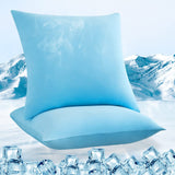 4 x RAW Customer Returns Luxear cooling pillowcase set of 2, elastic pillowcase with Arc-Chill cooling fibers, breathable, silky pillowcases with zipper, hair skin-friendly pillowcase, 80x80cm-blue - RRP €111.96