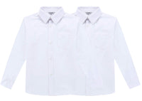 1 x Brand New Bienzoe Boys Long Sleeve Oxford Shirt 2Pcs Pack White 8 - RRP €37.04