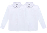 1 x Brand New Bienzoe Boys Long Sleeve Oxford Shirt 2Pcs Pack White 8 - RRP €37.04