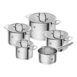 1 x RAW Customer Returns ZWILLING TrueFlow cooking pot set, 5 pieces, with pouring function, suitable for induction, stainless steel, silver - RRP €153.67