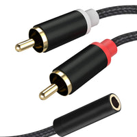 1 x RAW Customer Returns RULGOI 3.5mm Jack RCA Audio Cable, 3.5mm RCA Female to RCA Male Adapter for Speaker, Amplifier, DVD, Television, Smartphone, Tablet, MP3 Player etc - RRP €6.99