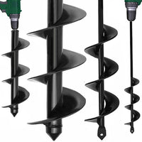 1 x RAW Customer Returns Garden drill earth drill for drilling machine, planting drill for cordless screwdriver, digging tool for planting, heavy-duty flower planters auger for digging holes, solid spiral drill 9x40cm, 4x42cm - RRP €29.5