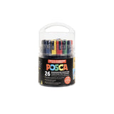 1 x RAW Customer Returns POSCA Uni Mitsubishi Pencil - XL Craft Pack - 26 Markers - 2 Tip Sizes, PC3M and PC5M - 12 Replacement Tips Included - Classic Colors - RRP €69.4