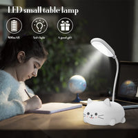 1 x RAW Customer Returns Desk Lamp for Kids, Cute Cat LED Table Lamp with Flexible Arm, USB Rechargeable Table Lamp Eye Protection Reading Lamp Cartoon Kawaii Bedside Lamp Room Decoration Children Gift - RRP €12.1