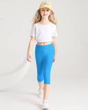 1 x RAW Customer Returns Adorel Girls Leggings Capri Summer Short Pants Capri Pants Shorts 3-Pack Blue Pink Dark Blue 134-140 Manufacturer Size 140  - RRP €22.26