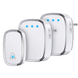 1 x RAW Customer Returns YYQ IP44 Waterproof Wireless Outdoor Doorbell, Wireless Doorbell with 300M Range, LED Indicator, 1 Button Transmitter and 2 Receivers, 5 Adjustable Volume, 36 Ringtones White  - RRP €22.99