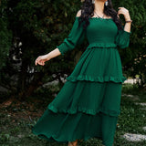 1 x RAW Customer Returns SCARLET DARKNESS Women s Victorian Cottagecore Dress High Waist Rococo Lolita Floor Length Dress Green XXL - RRP €32.76