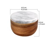 1 x RAW Customer Returns jalz jalz marble salt jar with wooden lid, black - RRP €20.16