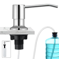 1 x RAW Customer Returns CREA Kitchen Sinks Built-in Soap Dispenser, Countertop Built-in Sink Detergent Dispenser with 500ML Bottle and 1M Hose from Top Stainless Steel Filling, Chrome - RRP €25.33