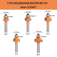 1 x RAW Customer Returns Sinoprotools 7 piece rounding cutter and quarter bar cutter set, 8 mm shank round cutter and radius cutter, rounding cutter router with ball bearing, edge cutter milling table radius 2-3-4-5-6-8-10 set of 7  - RRP €32.26