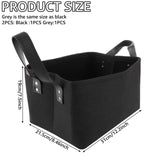 3 x Brand New APACALI 2 pieces felt storage basket, felt basket gray, foldable felt storage box, felt baskets with two soft handles, felt storage basket for clothes, towels, toiletries, books etc. - RRP €47.97