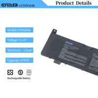 1 x RAW Customer Returns Oyomba C31N1636 Battery for Asus VivoBook Pro 15 N580VN N580VD N580VN N580GD NX580V M580VD M580GD ZenBook Pro 15 UX502VD M580VD DM129T 0B200-02580100 0B200-02580000 - RRP €42.99