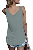 1 x Brand New FANGJIN Tank Top Women s T-Shirt Crop Top Sleeveless V-Neck Large Size Chic and Elegant 100 Cotton Women s Tank Top Long Summer Sportswear Loose Sexy Tunic Gray XL - RRP €25.99