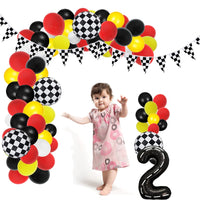 1 x RAW Customer Returns Race Car Balloon Birthday Party Supplies Decorations for Boys - Race Car Themed Party Supplies Happy Birthday Checkered Racing Flag Banner Two Fast 2nd Racing Monster Truck Themed Party Decorations - RRP €26.4