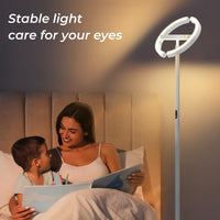 1 x RAW Customer Returns FIMEI floor lamps, floor lamp with movable light ring, living room lamp 4 color temperatures and continuous dimming, floor lamp with remote control and tactile control, modern reading light white - RRP €80.66