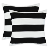 1 x RAW Customer Returns Alishomtll Set of 2 Striped Cushion Covers 50 x 50 cm Cushion Cover Soft Decorative Cushion Covers Set Couch Cushion Cover with Zip for Sofa Bedroom Black White - RRP €17.99