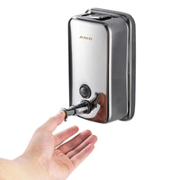 1 x RAW Customer Returns AIKE soap dispenser wall mounting, 500 ml stainless steel soap dispenser wall mounting, hygienic easy-push soap dispenser polished stainless steel - RRP €25.24