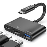 1 x RAW Customer Returns JSAUX USB C to HDMI Adapter, Multiport Digital AV Hub with 4K HDMI, USB 3.0 Connector, 100W Type-C PD Compatible with iPhone 15 Pro Max 15 Pro, Apple MacBook, i - RRP €21.17