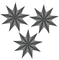 74 x Brand New 30 cm Christmas folding star, 3 paper stars, black color, paper stars, paper stars, 9 points, for hanging, foldable stars for hanging - RRP €1687.2