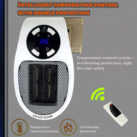 1 x RAW Customer Returns Ceramic fan heater Hillylolly 500w fan heater socket fan heater, mini fan heater heat, electric heater wall mounting, fan heater energy saving quiet for bathroom, room, living room, basement - RRP €22.99