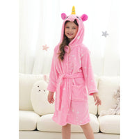 1 x RAW Customer Returns Piefry Soft Unicorn Hooded Bathrobe for Girls with Unicorn Slippers, Blindfold and Headband - Gifts for Girls Rose Stars, 5-6 Years  - RRP €34.99