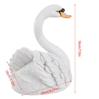 1 x RAW Customer Returns Hztyyier White Swan Figurine, Resin Simulation Swimming Swan Decorative Ornament for Landscape Garden Yard Decoration - RRP €38.6