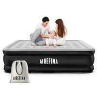 1 x RAW Customer Returns Airefina Double Inflatable Mattress, Inflatable Bed with Integrated Pump, Air Mattress Quick Inflation Deflation in 3 Minutes, Portable Durable Air Bed 152 x 203 x 46 cm - RRP €99.99