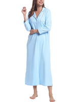 1 x Brand New Joyaria Women s Nightdress Long Sleeve Long Cotton Lightweight Nightdress Light Blue, S , Light Blue, S - RRP €43.99