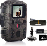 1 x RAW Customer Returns Wildlife Camera, 1080P and 20MP Motion Activated Night Vision No Flash Waterproof Fast Trigger Speed with 32GB Micro SD Card and Reader  - RRP €50.41