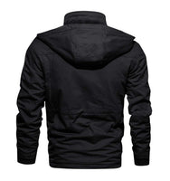 1 x RAW Customer Returns TACVASEN Men s Winter Military Fleece Jacket Coat with Detachable Hat, Black, XXL - RRP €92.98