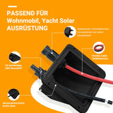 1 x RAW Customer Returns Trisinger Roof Feedthrough ABS Solar Double Cable Feedthrough, Weatherproof UV Resistance for All Cable Types 0.33Ft 10AWG, for Solar Project on RV, Boat, Motorhome 0.33Ft, Black  - RRP €16.14