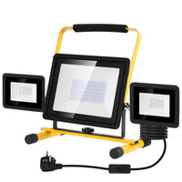 1 x RAW Customer Returns LED spotlight 100 watt construction spotlight 8000 lumen 6500K adjustable direction work light workshop 230V cold white spotlight IP65 waterproof floodlight outdoor with plug 3m tripod for construction sites - RRP €39.92