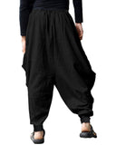 1 x RAW Customer Returns YAOHUOLE Men s Baggy Harem Pants Men s Linen Pants Cotton Casual Pants Men s Loose Fit Black M - RRP €32.44