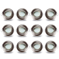 1 x RAW Customer Returns LAMPAOUS LED recessed spotlights set of 12 aluminum recessed lights with 5 watt 400lm LED ceramic module  ceiling spots ceiling lights warm white 230V 30mm installation depth 30 degrees pivoting flat round - RRP €56.46