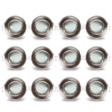 1 x RAW Customer Returns LAMPAOUS LED recessed spotlights set of 12 aluminum recessed lights with 5 watt 400lm LED ceramic module  ceiling spots ceiling lights warm white 230V 30mm installation depth 30 degrees pivoting flat round - RRP €56.46