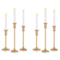 2 x RAW Customer Returns Nuptio Gold Candelabra Candle Holder Set of 3 Candle Sticks Taper Long Metal Candle Holders, Elegant Tall Tapered Candle Stand for Living Room Wedding Fireplace Dining Table Home Decorations - RRP €39.16