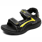 1 x RAW Customer Returns HSNA Children Sandals Boys Beach Shoes Peeptoe Comfortable Summer Shoes, Black and Yellow 29 EU - RRP €60.0