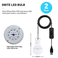 4 x Brand New Onite camping lamp, 2 pieces portable LED lamp camping lantern, USB light tent light with USB splitter Y-cable, work lamp emergency equipment for caravan, garden, basement, workshop warm white  - RRP €92.72