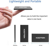 1 x RAW Customer Returns KOOTION SSD 250GB External Portable USB 3.1 External Portable Hard Drive Type C, High Reading and Writing Speed up to 550 MB s and 500 MB s, for Windows, MacBook, Xbox, Smart TV, PS3 4, 41g - RRP €37.99