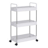 1 x RAW Customer Returns SONGMICS 3-Tier Storage Cart, Kitchen Shelf with Wheels, Bathroom Space-Saving Trolley, with Handles, 40 x 22 x 67 cm, White KSC019W01 - RRP €23.99