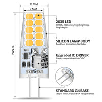 1 x RAW Customer Returns G4 LED warm white, 10x 3.5W bulb, G4 12V LED lamp warm white 3000K 20x 2835 SMD replaces 40W halogen lamp, 400 lumen pin base lamp, no flickering, 360 beam angle spot, not dimmable - RRP €15.12