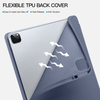 3 x RAW Customer Returns Vobafe Case Compatible with iPad Pro 12.9 6th 5th 4th 3rd Generation, TPU Flexible Back with Pen Holder for iPad Pro 12.9 2022 2021 2020 2018, Support Pencil 2 Charging, Blue Gray - RRP €53.97