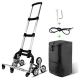 1 x RAW Customer Returns Yinleader Aluminum Alloy Stair Cart, Folding Cart Extendable handle 106 cm 6 Rubber Wheels Four 360 swivel wheels Including - RRP €79.99