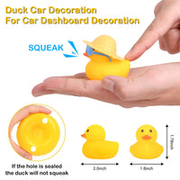 21 x Brand New AUAUY Yellow Rubber Duck, Duck Car Dashboard Decorations, 5 Pieces Rubber Duck with Mini Chair Car Ornaments with Sun Hats Sunglasses Golden Chains and Swimming Rings for Car, Room Decoration - RRP €226.8