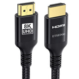 1 x RAW Customer Returns 2024 Newest 8K 4K HDMI 2.1 Cable 15M, 48Gbps High Speed Braided HDMI Cable 4K 120Hz 8K 60Hz eARC HDCP 2.2 2.3 Dynamic HDR D.olby Atmos, HDMI Cable Compatible with PS5 Xbox HDTV Monitor - RRP €42.99