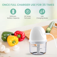 2 x RAW Customer Returns SVEWT Electric Chopper, 3 Seconds Chopper Kitchen Chopper 200ML with 3 Sharp Blades Blender, USB Charging, Mini Chopper for Onion Chili Garlic Meat Baby Food - RRP €43.24